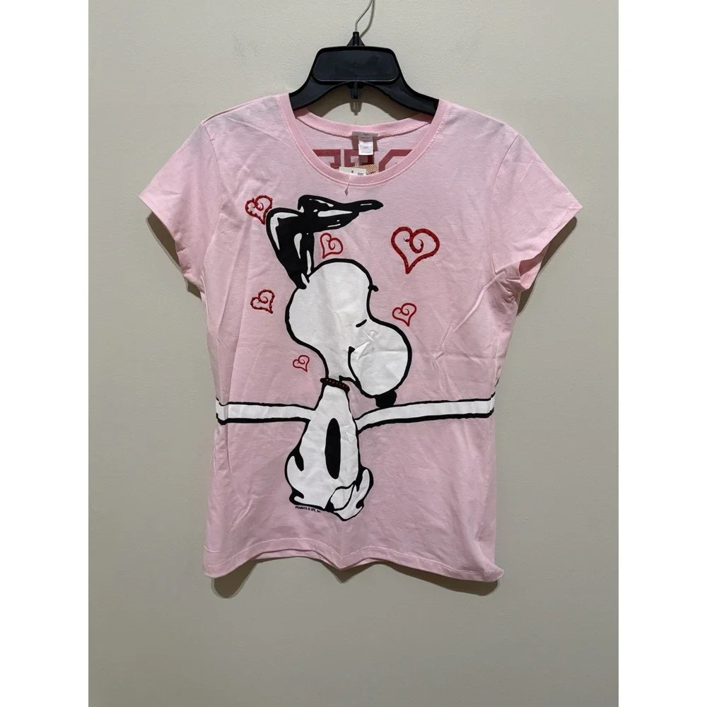 Justice Peanuts Snoopy Woodstock Pink Glitter Rhinestone T-Shirt Size 20 NWT